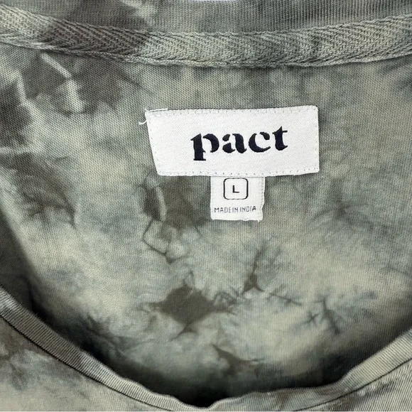 Pact Far Out T-shirt Olive Tie-Dye Women's Dress L - Picture 6 of 9